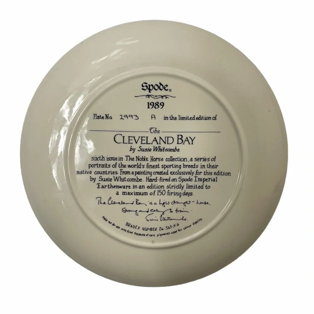 Vintage Spode Horse Collectors Plate Cleveland Bay Western Equestrian Decor